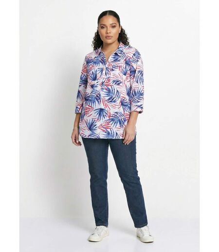Chemisier boutonné long coton imprimé