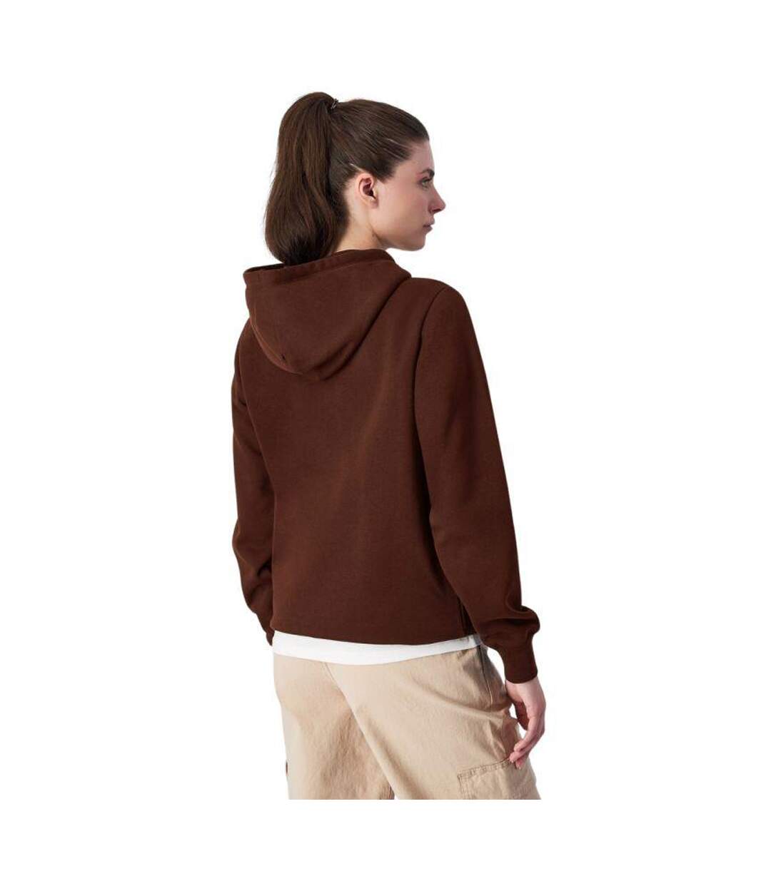 Sweat À Capuche Motif/style Logo Sur Poitrine Femme Marron Champion-3