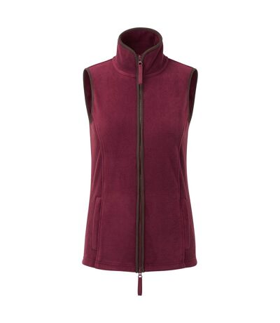 Premier Womens/Ladies Artisan Fleece Vest (Burgundy/Brown)