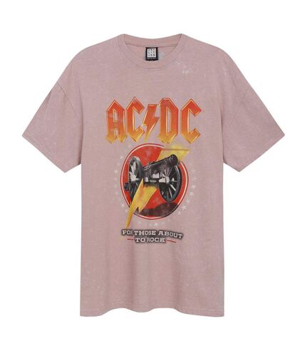 T-shirt for those about to rock adulte rose Amplified