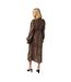Robe Mi-longue Motif/style Imprimé Guépard Femme Marron Noir Biba-3