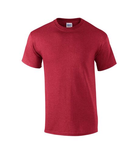 Gildan Unisex Adult Heather Ultra Cotton T-Shirt (Heather/Cardinal)