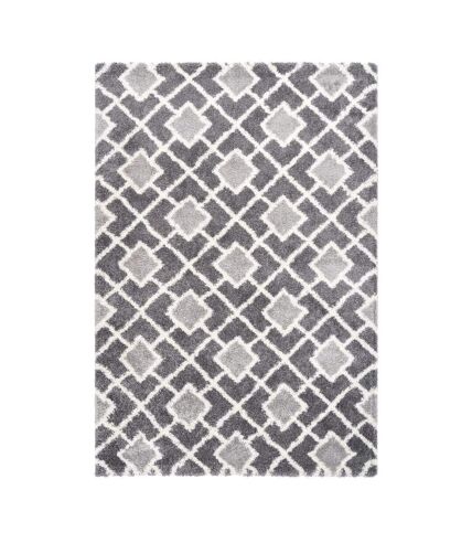 Tapis longs poils shaggy tissé motif scandinave DIROP