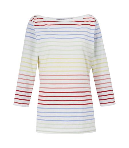 Womens/ladies bayletta 3/4 sleeve top white/multicoloured Regatta