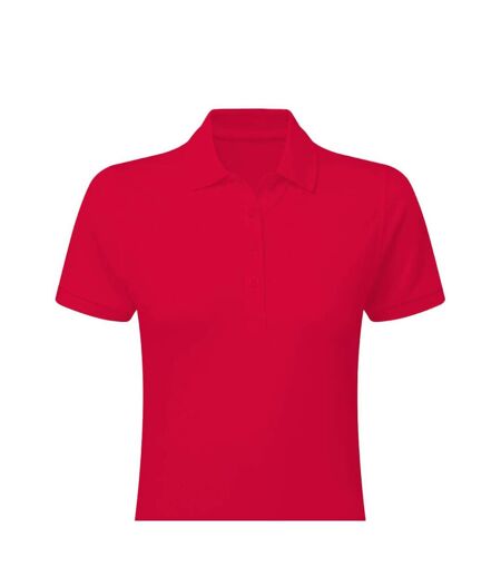 Womens/ladies Signature Stretch Tagless Polo Shirt Red SG