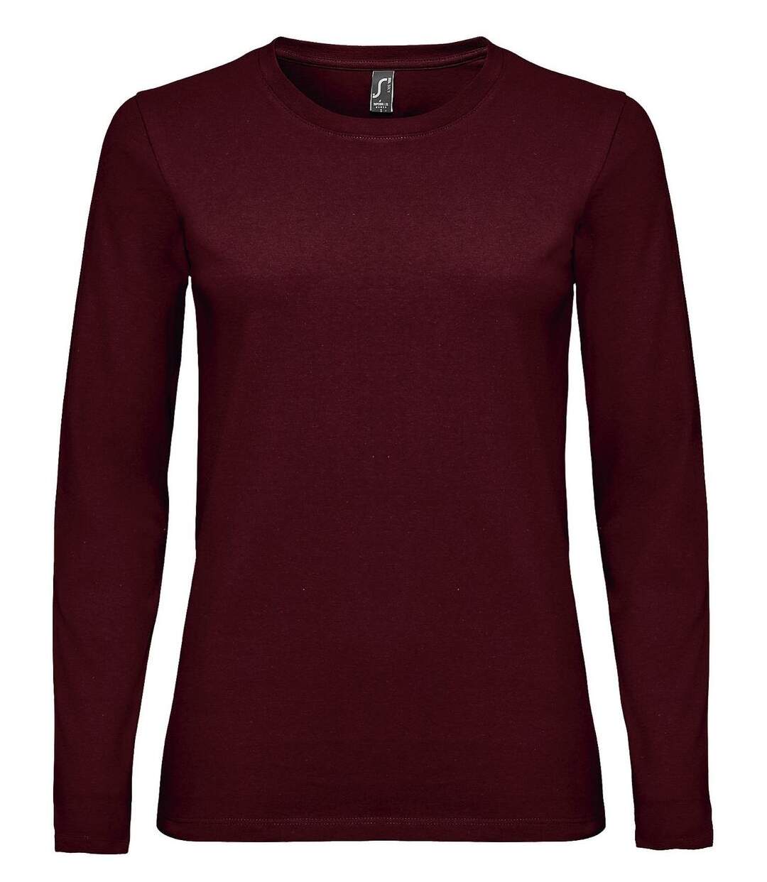 T-shirt manches longues pour femme - 02075 - rouge bordeaux