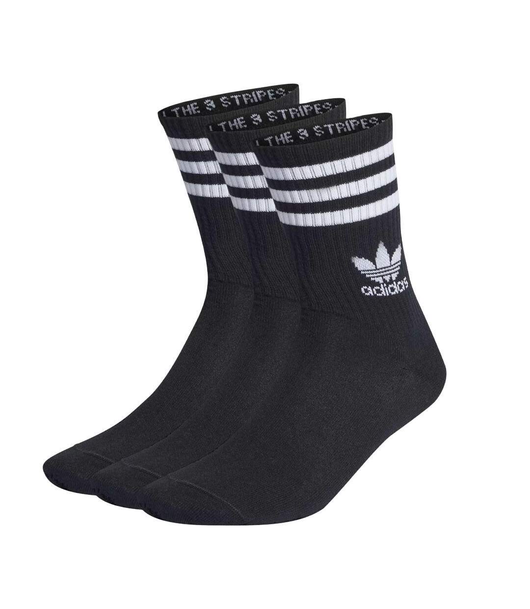 x3 paires de chaussettes noires homme adidas crew sock-1