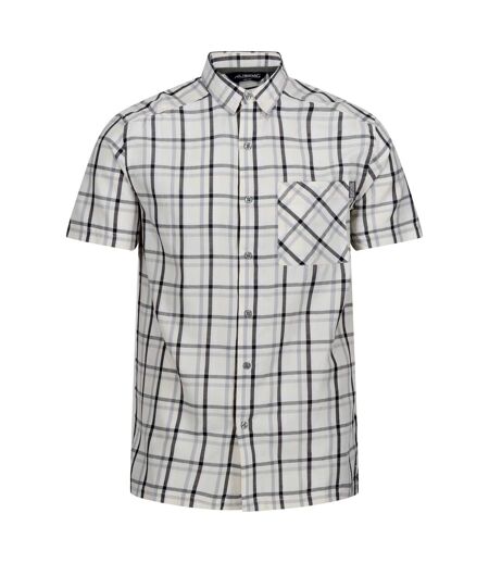 Regatta Mens Mindano VIII Checked Short-Sleeved Shirt (Silver Gray/Ash/White/Marshmallow) - UTRG9776