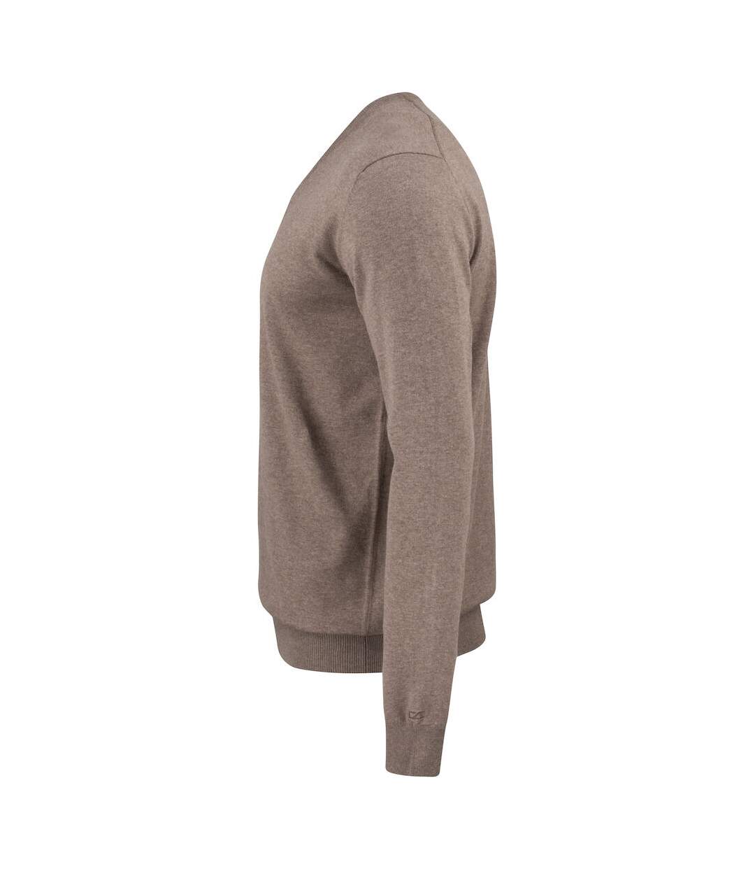 Mens Oakville V Neck Sweatshirt Nougat Melange Cutter & Buck-3