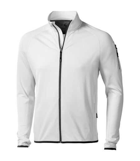 Elevate Mens Mani Power Fleece Full Zip Jacket (White)