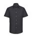 Mens oxford easy-care tailored shirt black Russell Collection