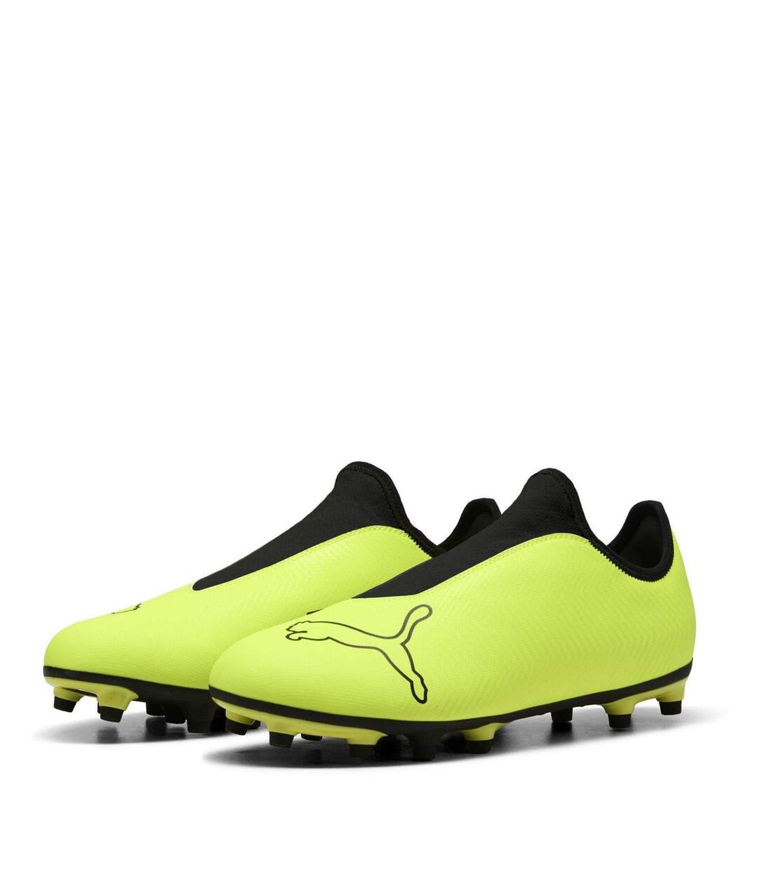 Mens Finesse Leather Firm Ground Football Boots Yellow Black Puma-1