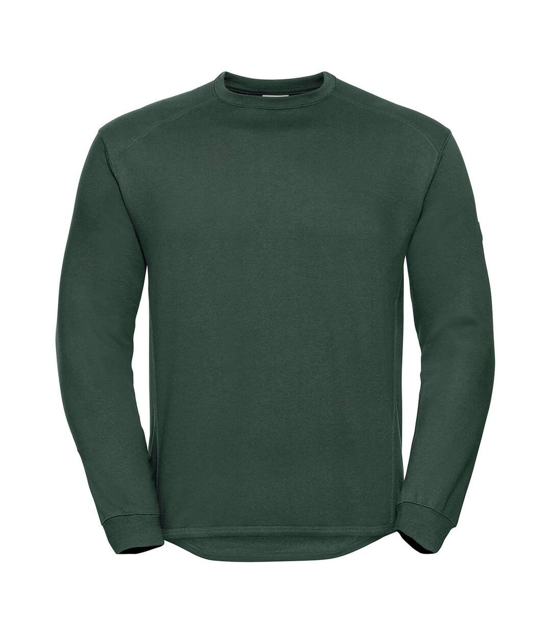 Mens spotshield heavy duty crew neck sweatshirt bottle green Russell-1