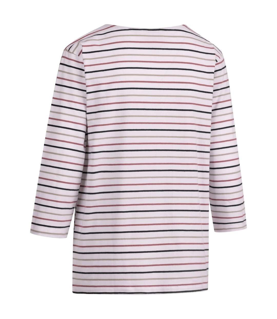 T-shirt Manches ¾ Motif/style Rayures Contrastées Farren Femme Blanc À Rayures Trespass-2
