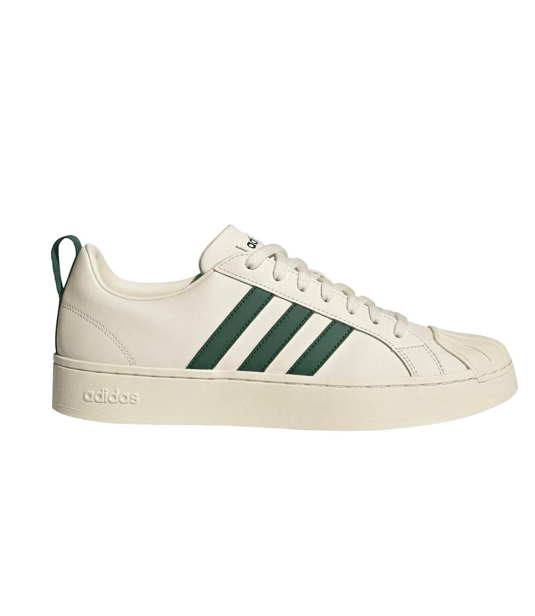 Mens Streetcheck Leather Trainers Cream Adidas-3