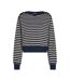 Womens/ladies Striped Boat Neck Regular Sweatshirt Black White Tommy Hilfiger-2