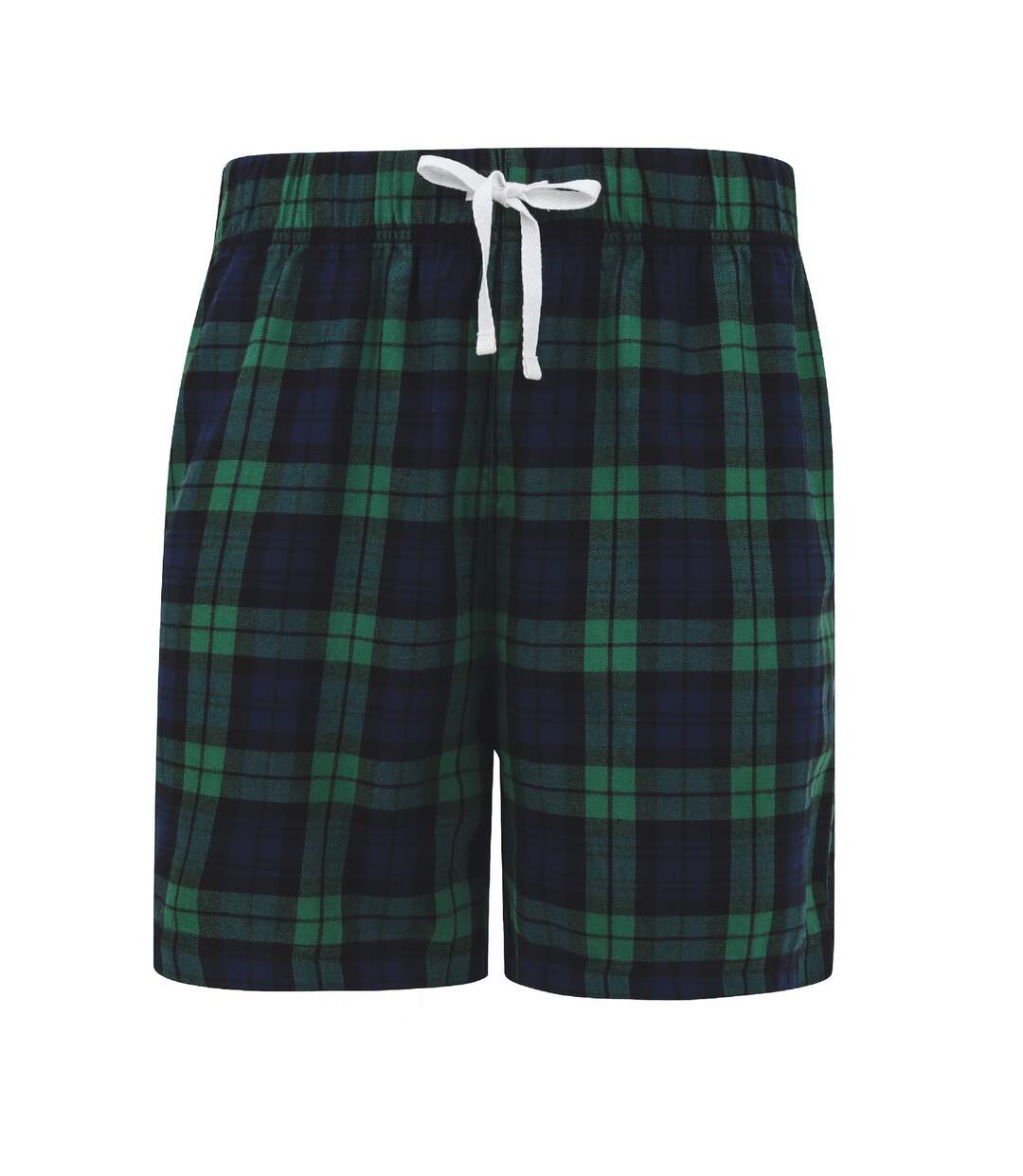 Skinni Fit Mens Tartan Lounge Shorts (Navy/Green Check) - UTRW7322-1