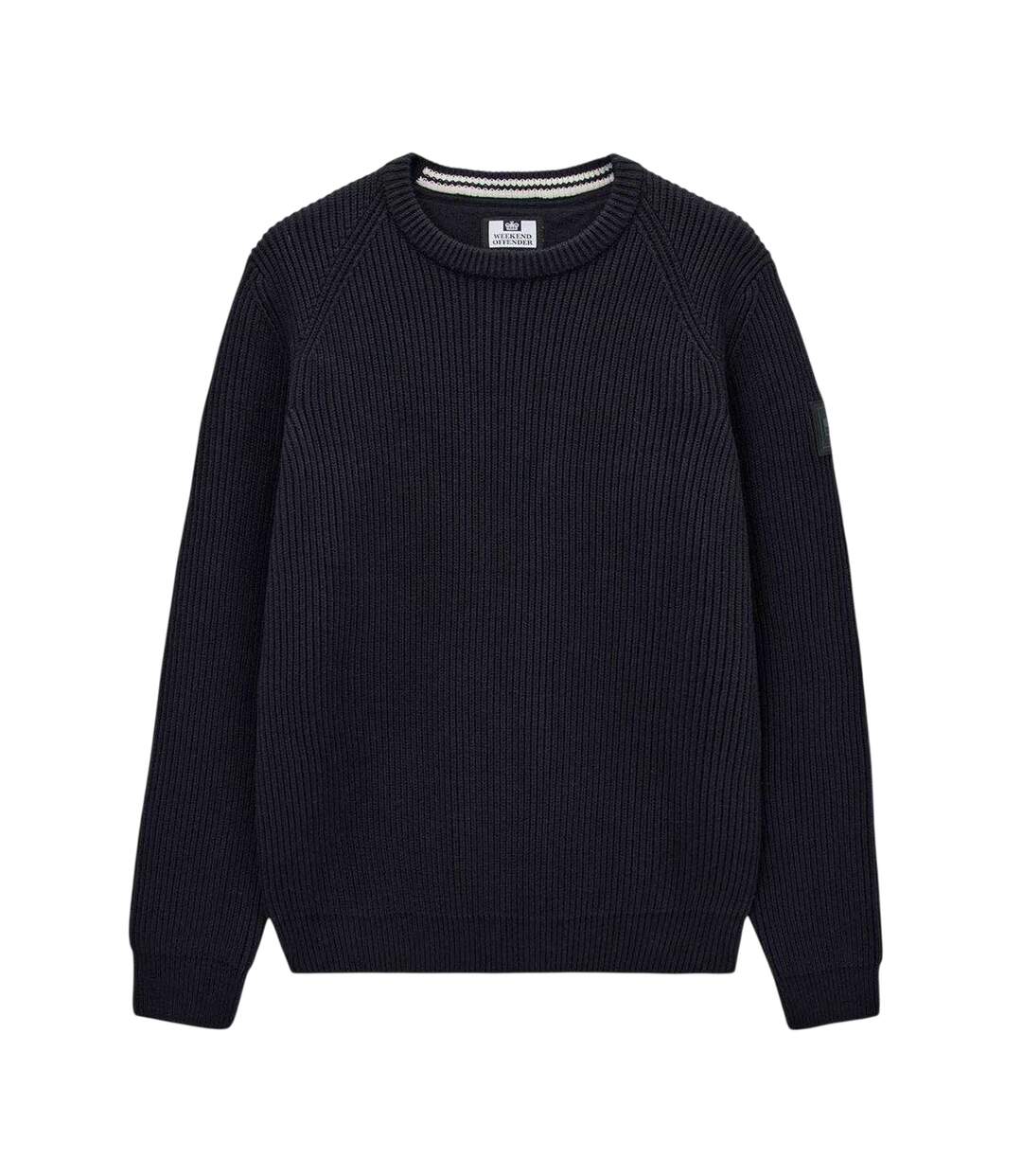 Mens Morello Rib Knit Jumper Navy Weekend Offender-2