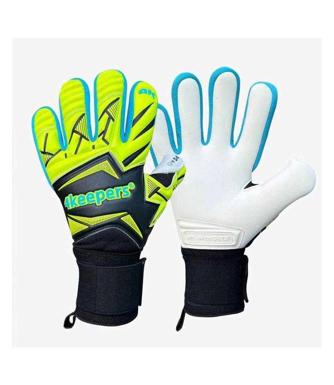 Mens Force V5.25 Wave Goalkeeper Gloves Black Yellow 4Keepers-3