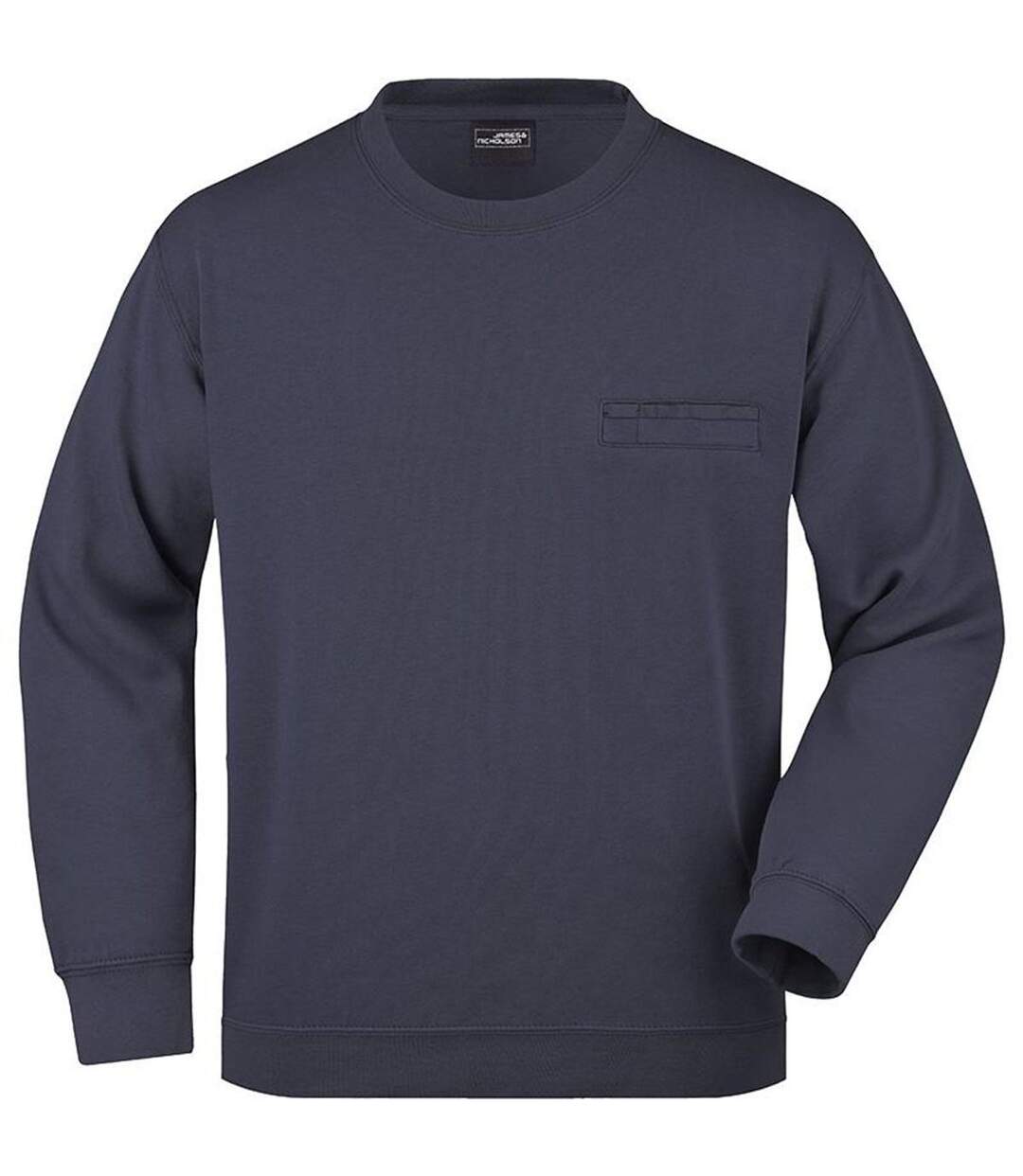 Sweat avec poche poitrine - Homme - JN924 - bleu marine-1