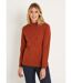Pull doux uni col montant modal mélangé-1
