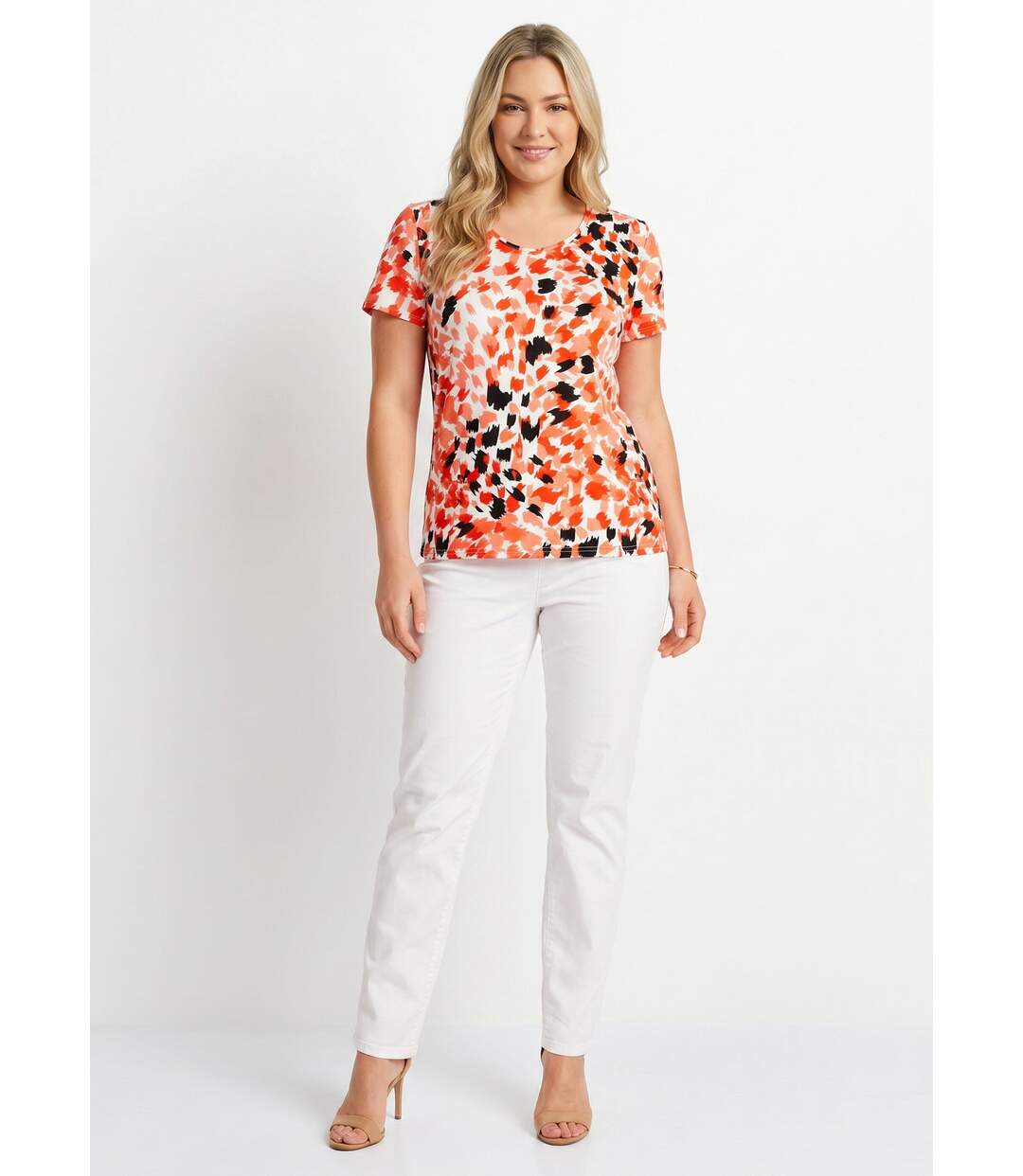 T-shirt court imprimé manches courtes-3