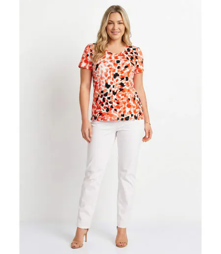 T-shirt court imprimé manches courtes