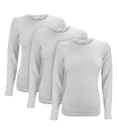 THMO - Lot de 3 hauts thermiques à manches longues pour femme pour l'hiver