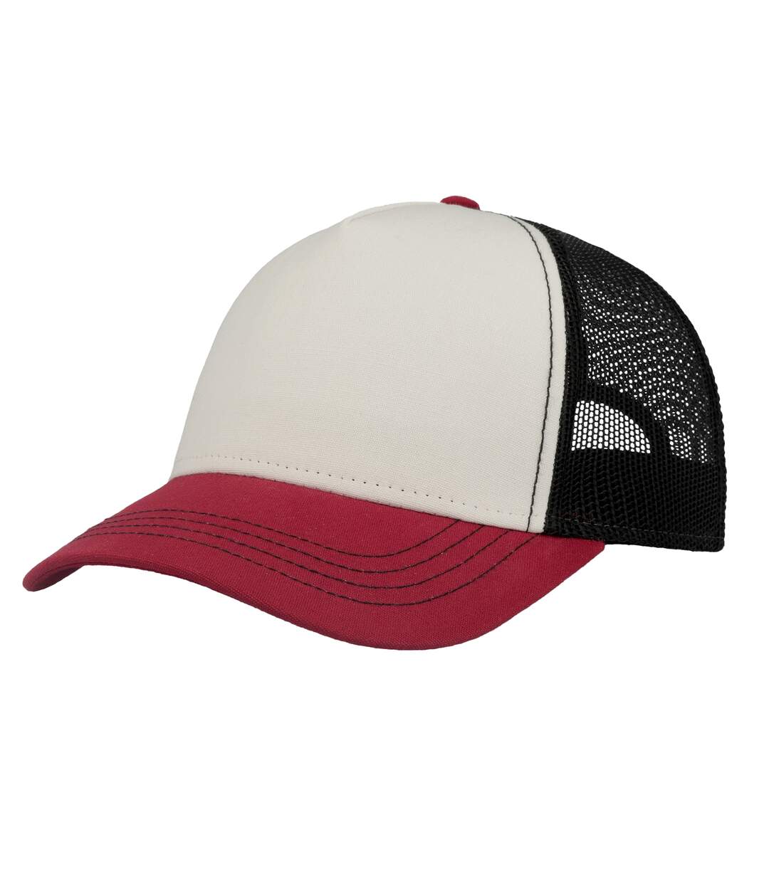 Casquette trucker rapper adulte blanc / bordeaux / noir Atlantis-4