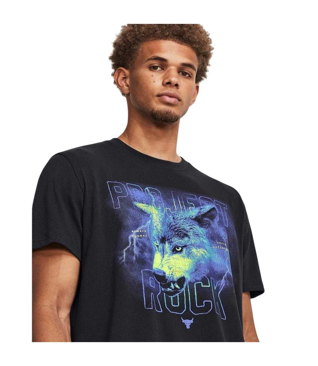 Mens Project Rock Wolf Heavyweight T-shirt Black Under Armour-4