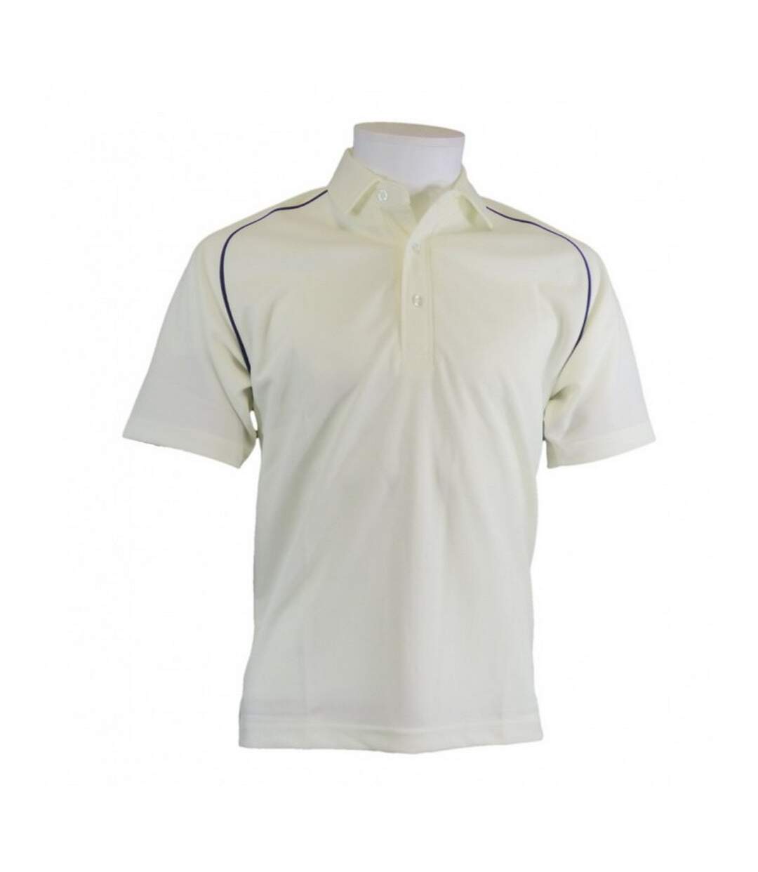 Polo De Cricket Homme Blanc Cassé Bleu Marine Carta Sport-1