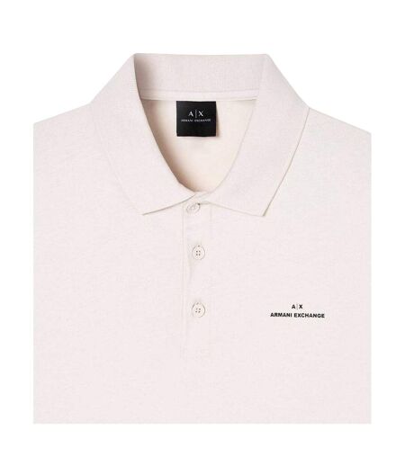 Mens Collared Short-sleeved Polo Shirt Gull Grey Armani Exchange