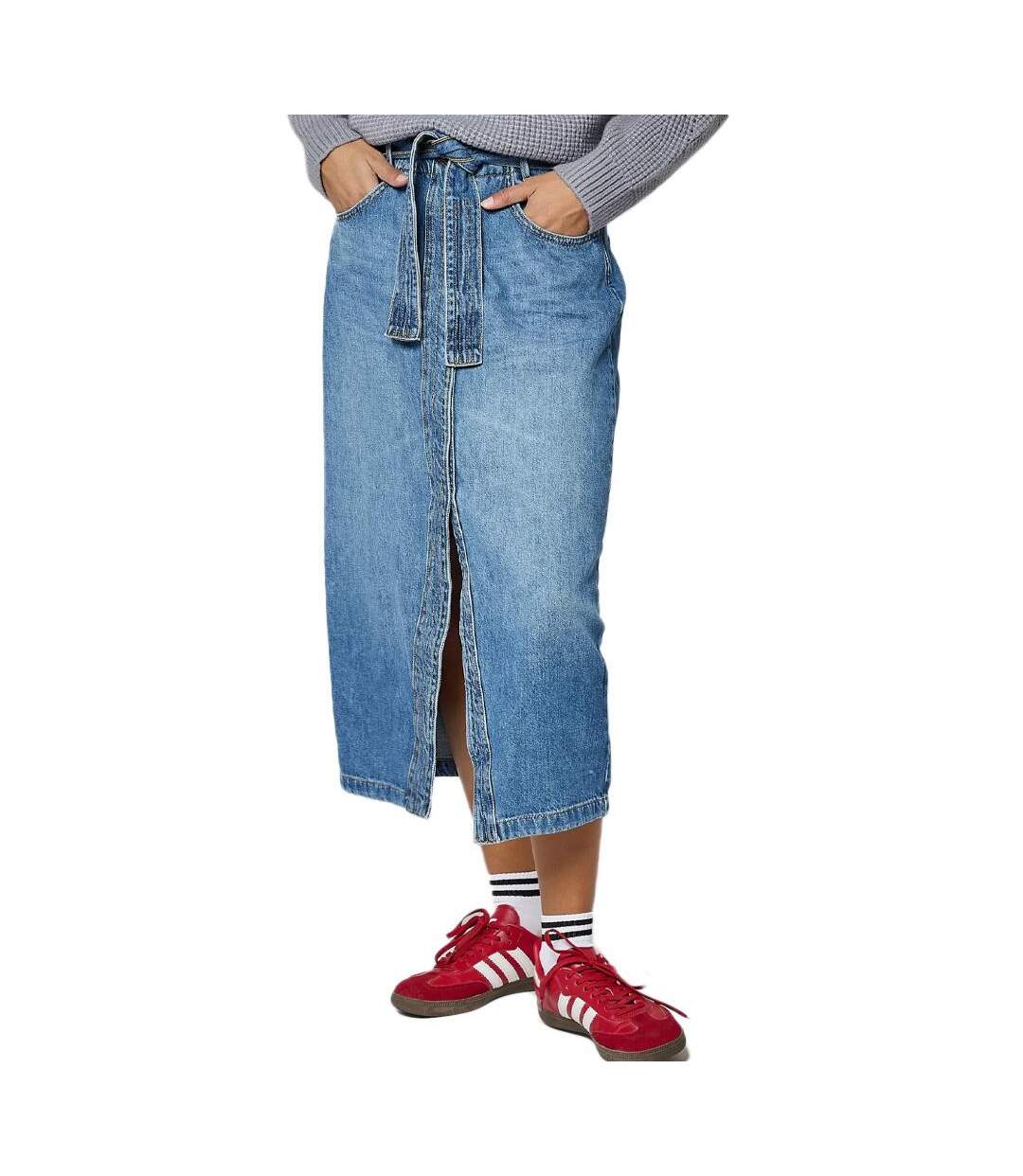 Jupe en jean bleu femme kaporal bertie-1