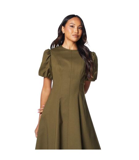 Robe mi-longue femme olive Principles