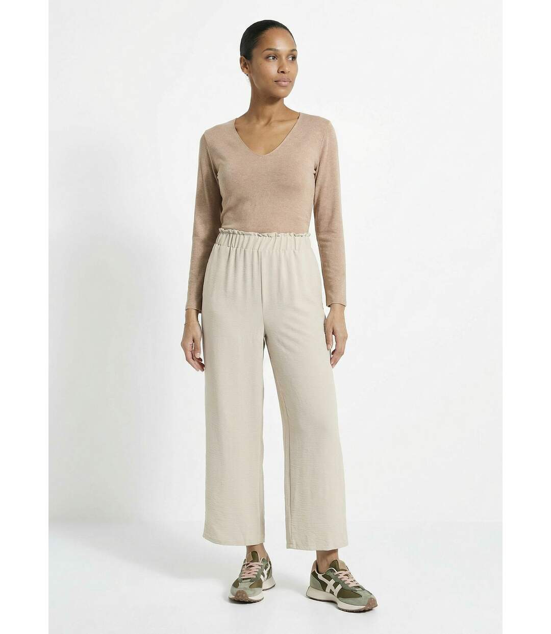 Pantalon large fluide en crêpe-3