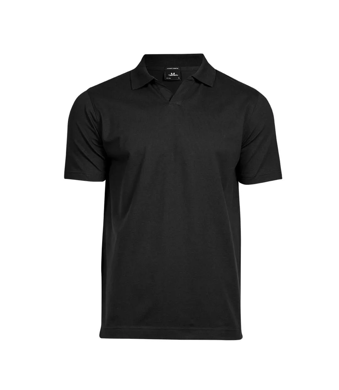 Mens Luxury Stretch V Neck Polo Shirt Black Tee Jays-1