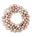Couronne Boules de Noël Verre 30cm Rose Clair-1