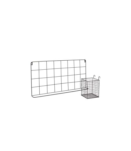 Support Mural 5 Crochets Design Filaire 60cm Noir