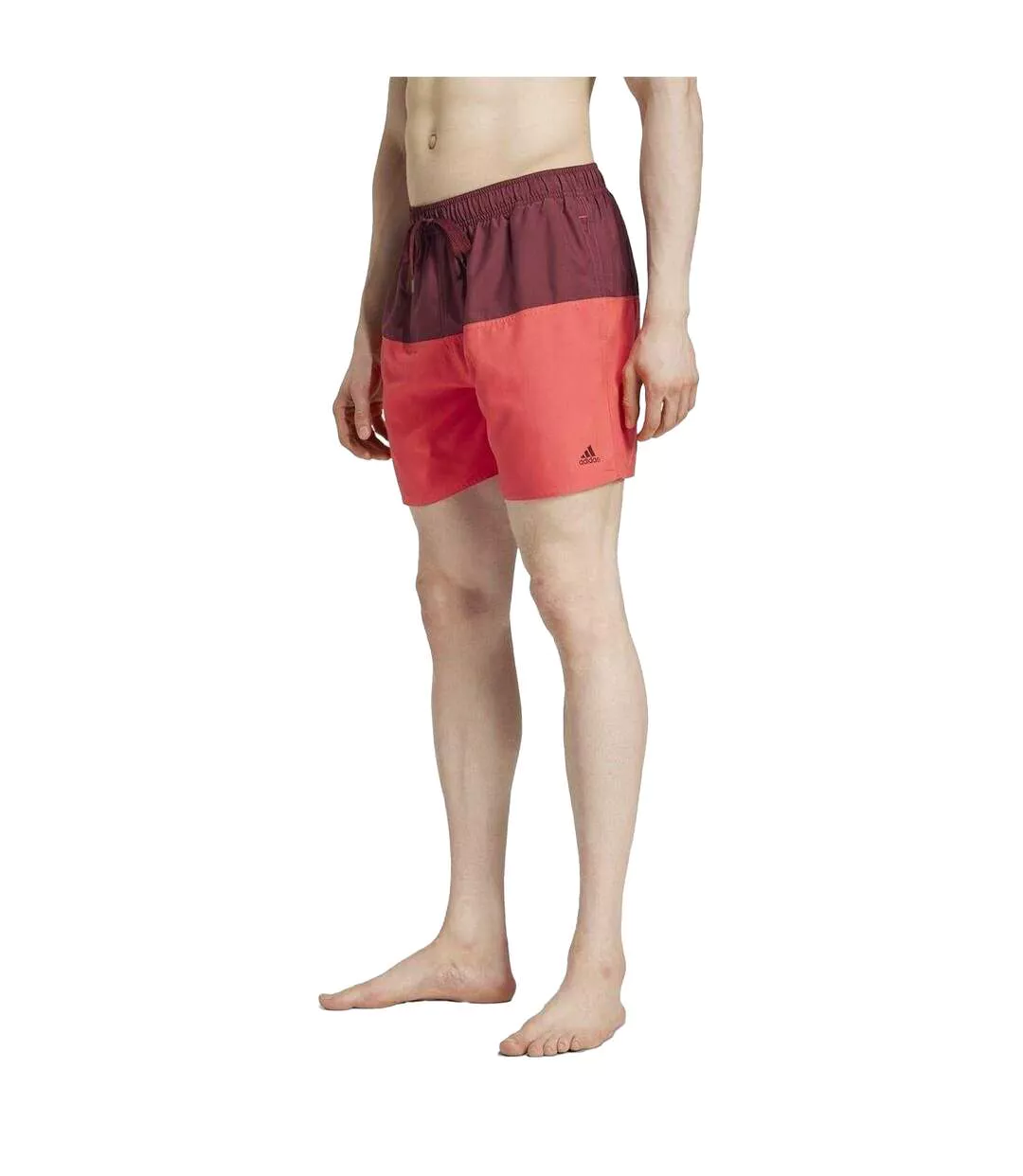 Mens Clx Colour Block Mesh Swim Shorts Red Adidas-4