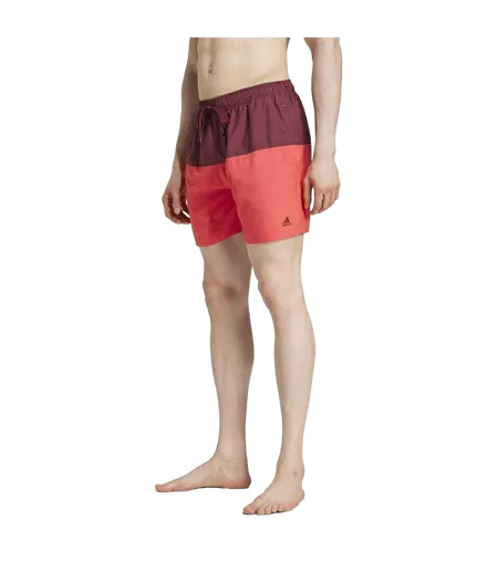 Mens Clx Colour Block Mesh Swim Shorts Red Adidas