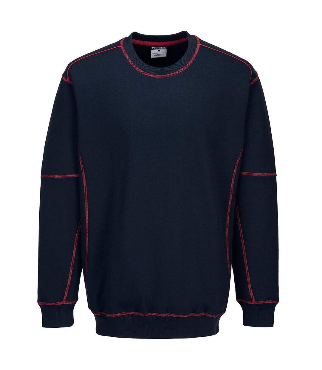 Sweat essential homme bleu marine / rouge Portwest-1