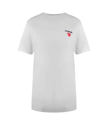 T-shirt Tous Les Jours Motif/style Signature Femme Blanc Love Moschino