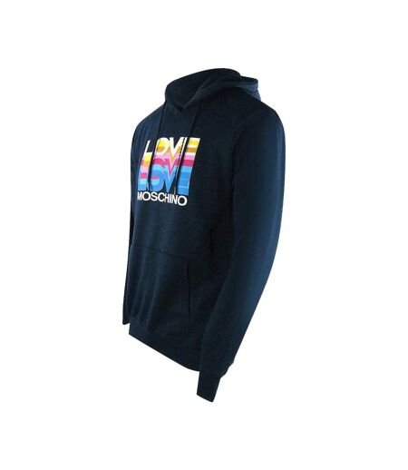 Sweat À Capuche Motif/style Multiples Logos Femme Bleu Marine Foncé Love Moschino