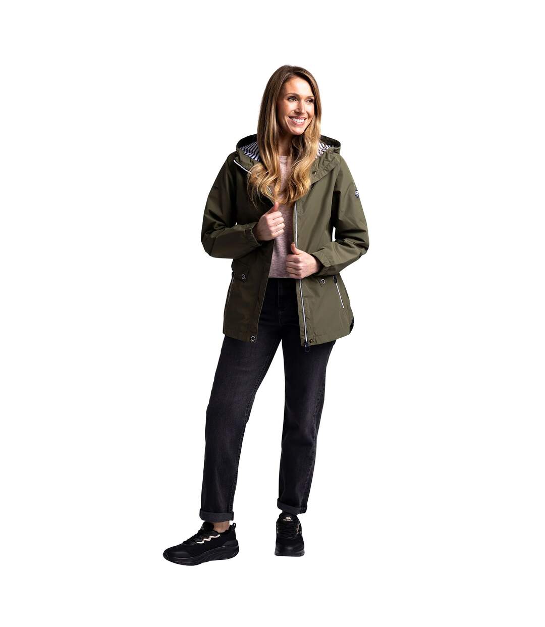 Womens/ladies Flourish Waterproof Jacket Herb Trespass-3