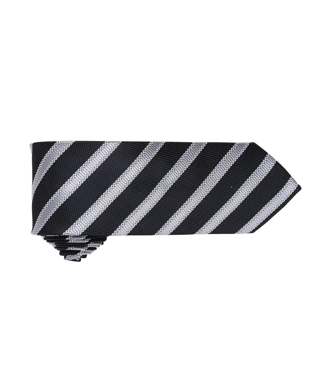 Premier Mens Waffle Stripe Formal Business Tie (Black/Dark Grey) (One Size) - UTRW5236-2