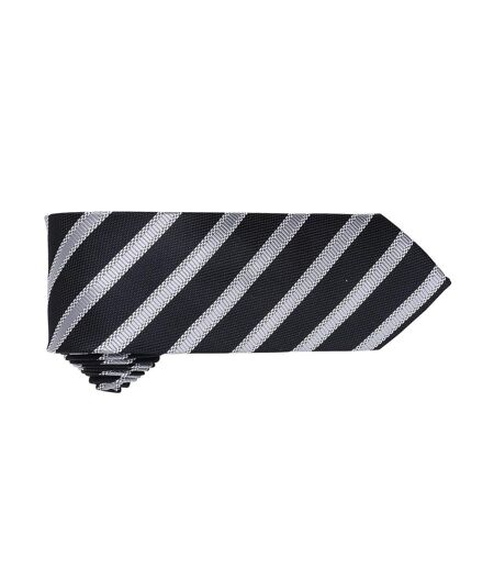Premier Mens Waffle Stripe Formal Business Tie (Black/Dark Grey) (One Size) - UTRW5236
