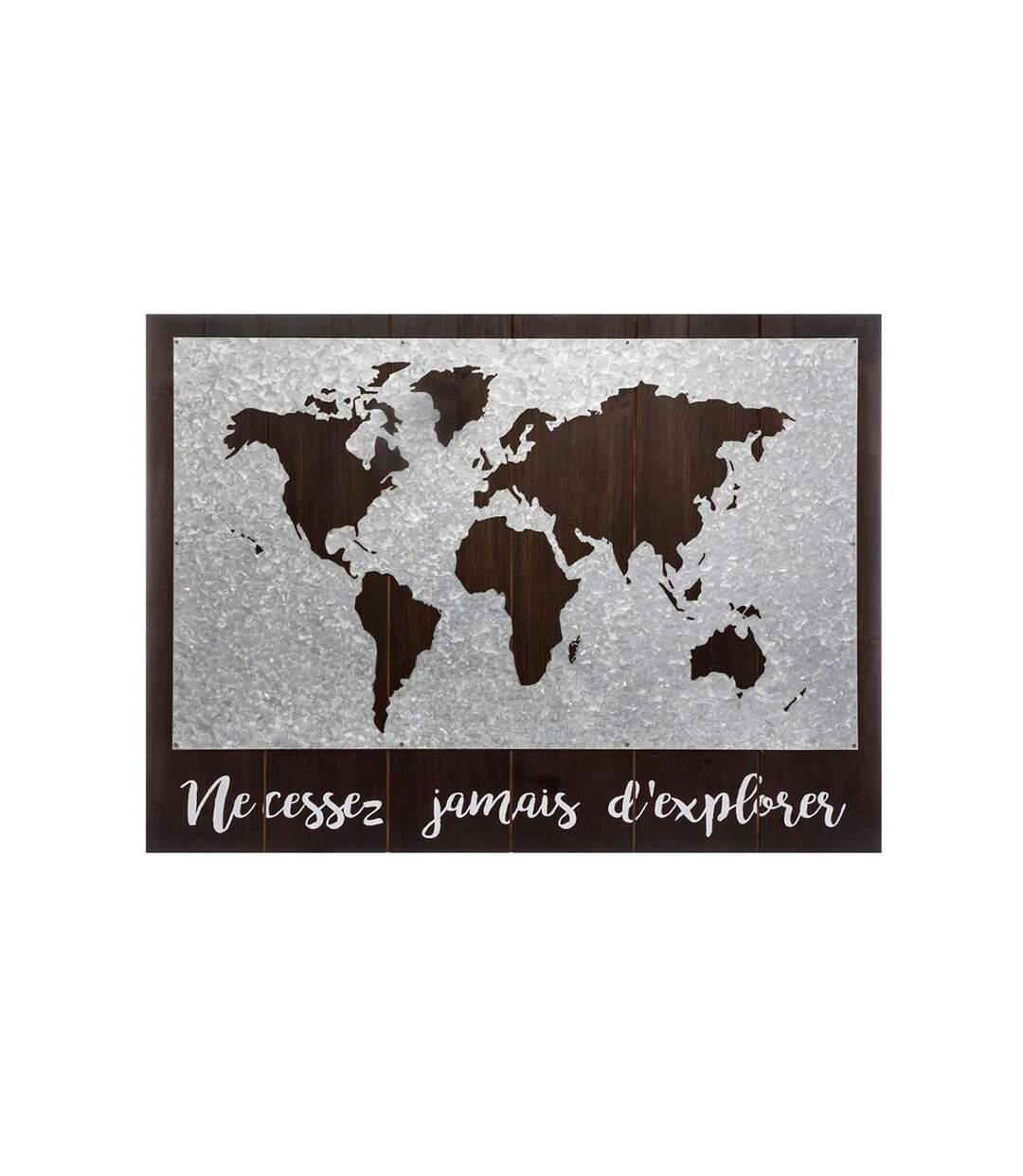 Décoration Murale Map Monde 78cm Naturel-1