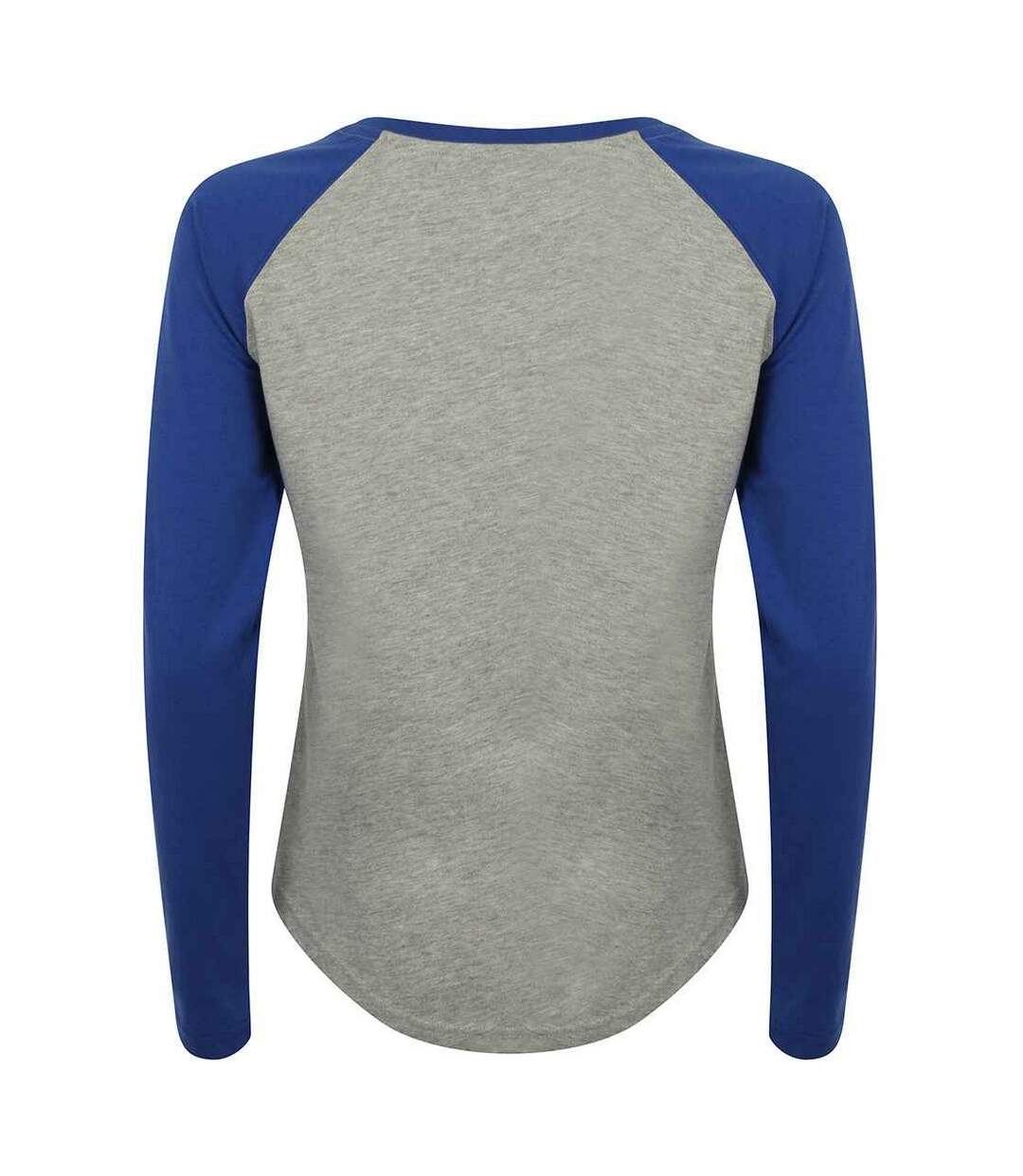 T-shirt femme gris chiné / bleu roi SF