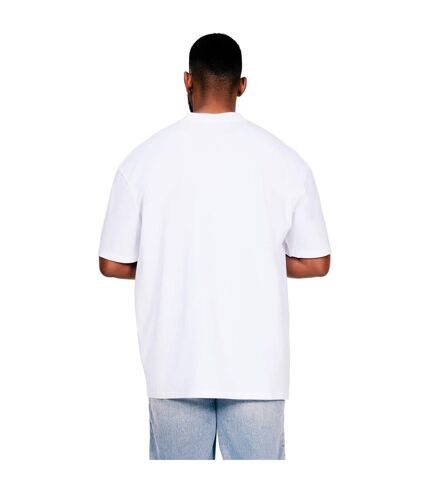 Casual Classics Mens Ringspun Cotton Extended Neckline Tall Oversized T-Shirt (White)