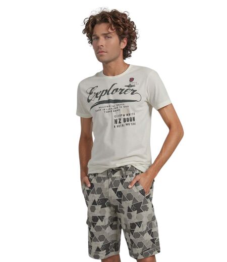 Bermuda homme imprimé motifs abstrait coupe droite -  Style, confort et praticité